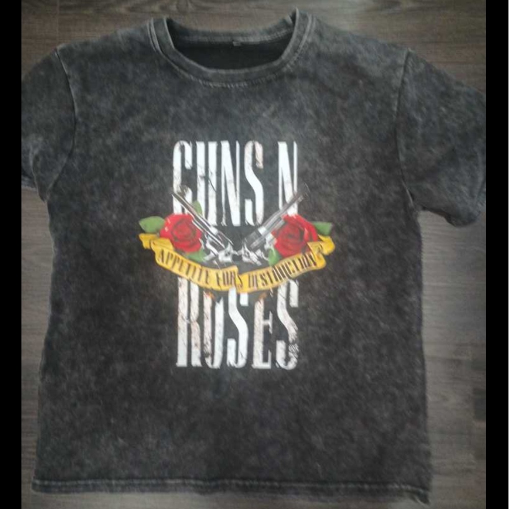 Guns N Roses Graphic T-Shirt Short Sleeve Shirt Women’s Distressed Gray Medium - Picture 5 of 12